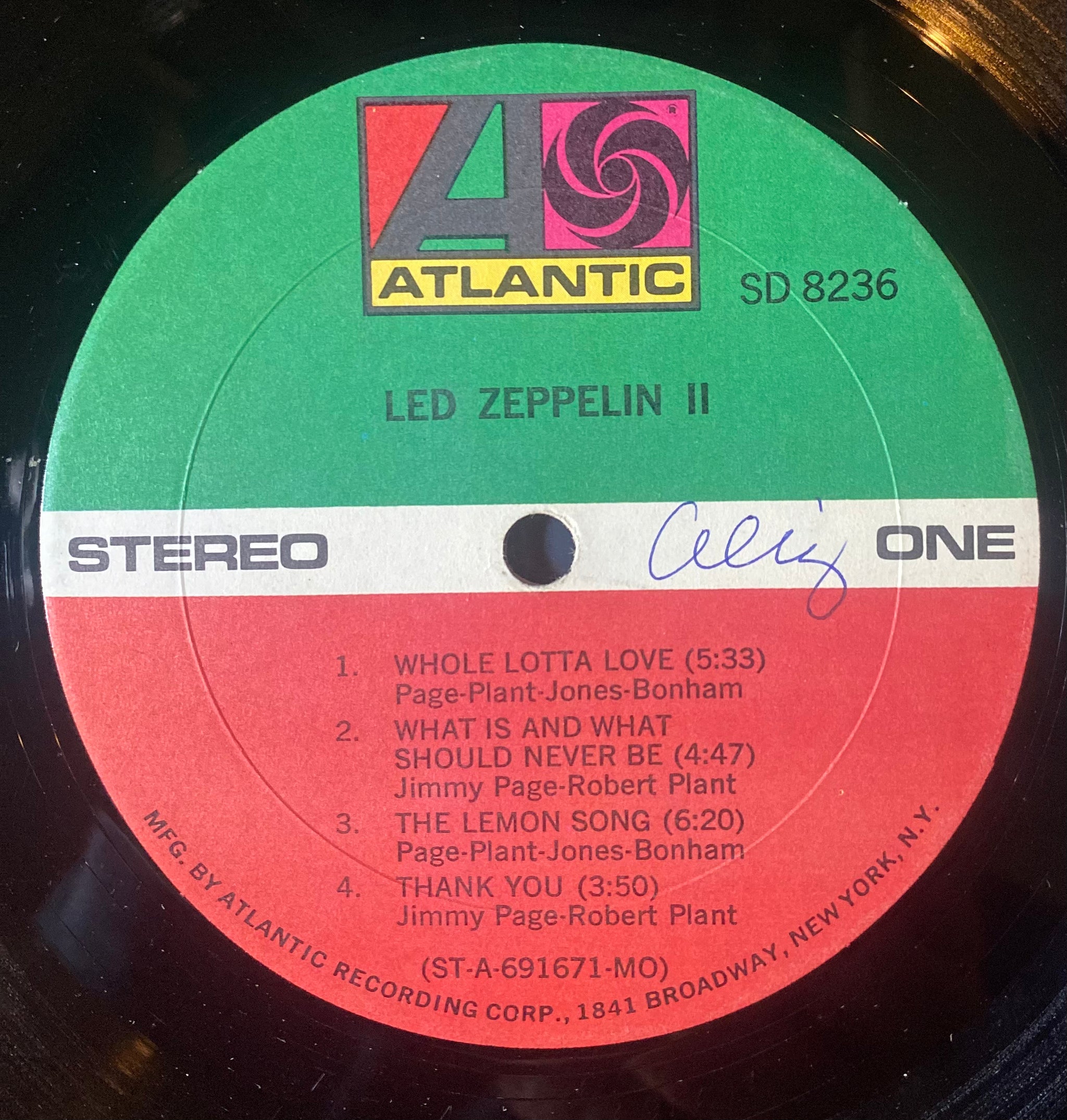 Zeppelin Led II - – Atlantic Rare to plum LPs include label Record